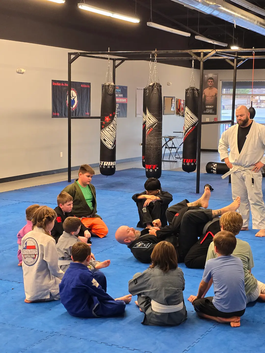 Kids BJJ class at Texarkana Combat Sports